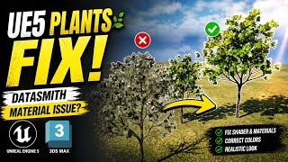 UE5 Tree Material Fix in 2 Minutes (Datasmith import) #unrealengine5 #3dsmax #3d 