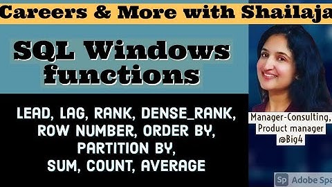 SQL Windows Functions || Rank, Dense rank, Row number, Lag, Lead || Analytics Interviews