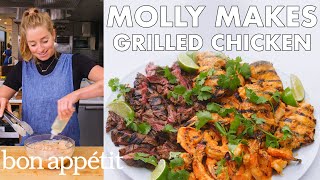 Molly Makes Coconut Grilled Chicken, Steak and Shrimp | From the Test Kitchen | Bon Appétit