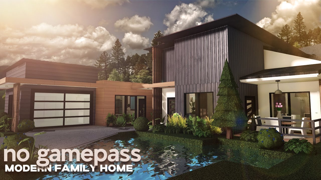 No Gamepass Modern Home | Roblox | Bloxburg House build | Speedbuild ...