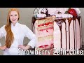The BEST Strawberry Cake Recipe! Zefir Torte with Strawberry Marshmallow Layers!