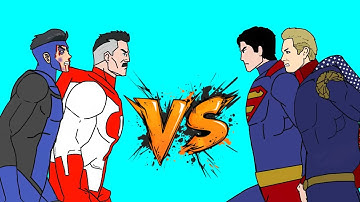 invincible and omni man vs homelander vs superman - ANIMATION part 2