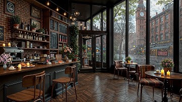 London Coffee Shop Jazz Ambience ☕ Rain Sounds & Smooth Jazz Piano for Relaxing and Focus