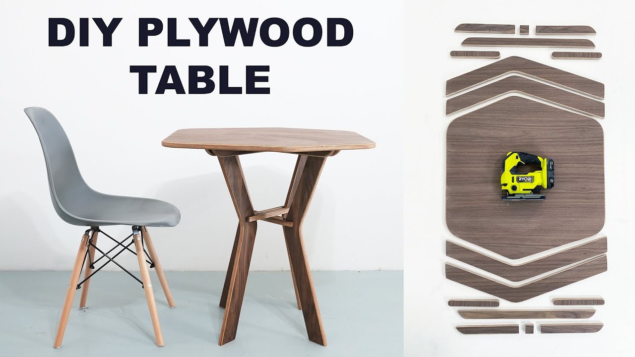 ⁣DIY Plywood Café Table | Cut with a Jigsaw