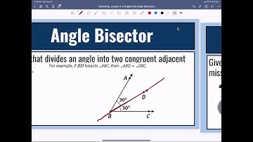 Geometry: Lesson 4-2: Angles and Angle Bisectors