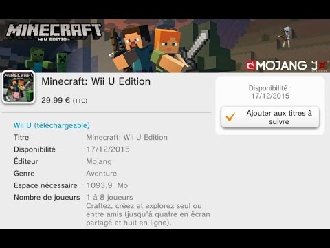 Minecraft Wii U Edition sur l&rsquo;eShop le 17 décembre - INFOS