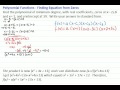 Polynomial Functions - Find Equation from Zeros