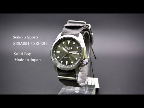 Seiko 5 Sports SBSA051 / SRPE61 Solid Boy Made in Japan - YouTube