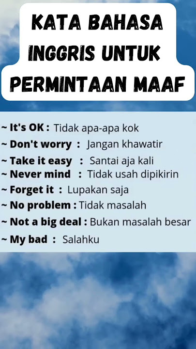 ungkapan permintaan maaf dalam bahasa inggris