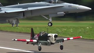 RC Turbine Model Jet FA-18 and RC Scale Airplane Morane Saulnier performance together