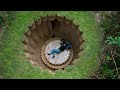 Girl Live off The Grid, Build Secret Underground Deep Hole Under Earth Home