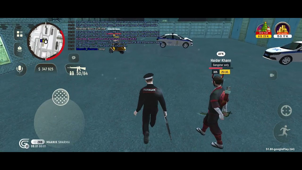 Haider khan using glitch hack during arresting time 