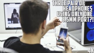 HOW TO Connect 3 Pair of Headphones Using ONLY ONE 3.5mm port?! - $2 Solution