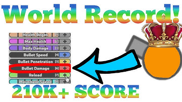 Diep.io "NO BULLET DAMAGE UPGRADE WORLD RECORD" 210,000+ Score!