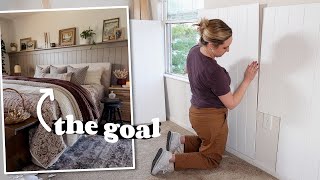This accent wall is *completely* removable ✨ DIY renter-friendly shiplap panel wall