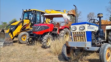 Jcb 3dx Eco Excellence Machine Loading Red Mud In Mahindra and Swaraj Tractor | Jcb Tractor Cartoon