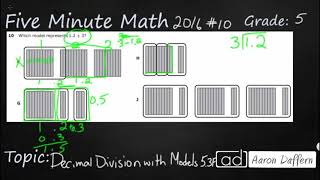 5th Grade STAAR Practice Decimal Division with Models (5.3F - #1)