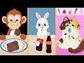 Monkey x Rabbit x Spotted Cat ASMR MUKBANG Chocolate Ice Cream x Coca-Cola x Asmr food EATING SOUND