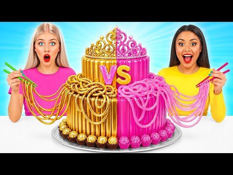 Gold vs Pink Food Challenge by Candy DO