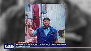 Missing NC man found dead, woman arrested