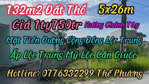 Bán 132m2 Đất Thổ Sổ Hồng Riêng Giá 1ty750tr Mặt Tiền Đường Cộng Đồng Lộc Trung Mỹ Lộc Cần Giuộc