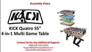 KICK Quad 48″ 4-in-1 Multi Game Table (Black)
