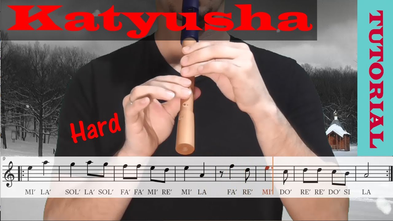Katyusha (Катюша) - Tutorial flauta con partitura | Karaoke instrumental