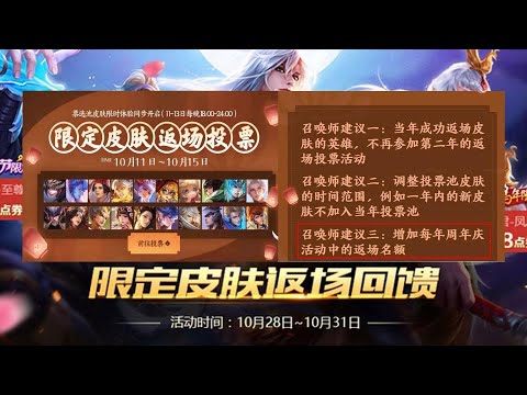 五周年皮肤返场规则大改，自选模式有望上线，提前备好1788点券