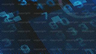 Moving numbers and letters blue background