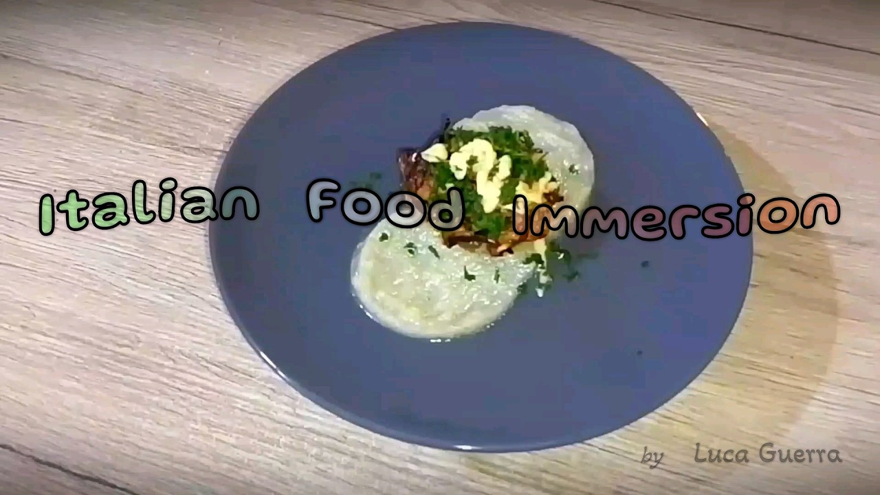 Carciofi ripieni con patate e formaggio su crema di daikon