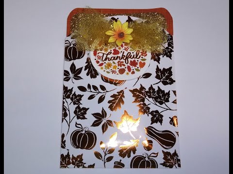 Sweet Thanksgiving Ghirardelli Square Slide Envelope, Using H.L. Silverware Sleeves!