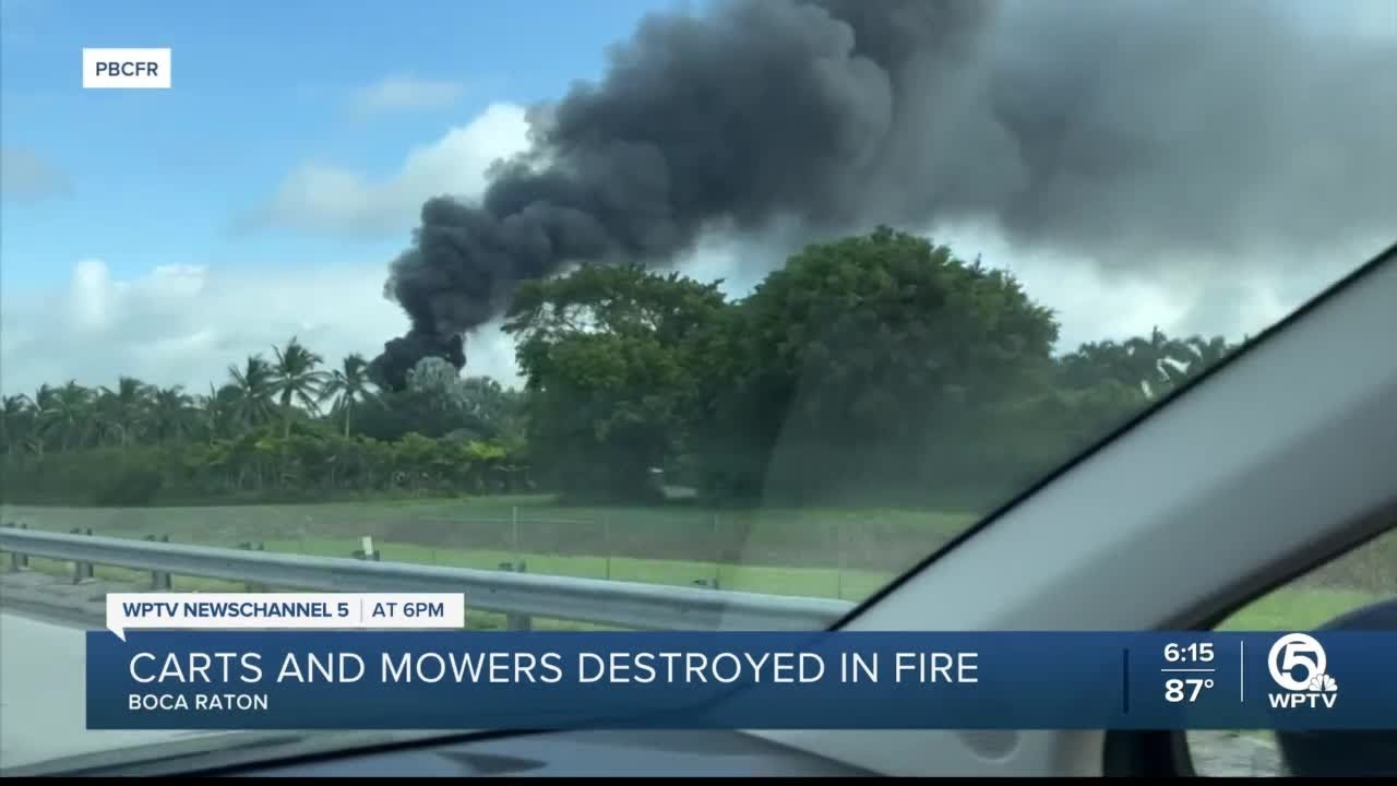 County fire rescue puts out shed fire west of Boca Raton - YouTube