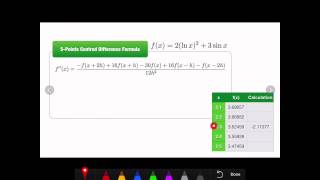 Working Example Numerical Differentiation (Second Order)