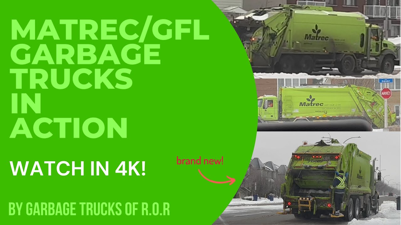 Several Matrec/GFL rear loader garbage trucks in action - YouTube