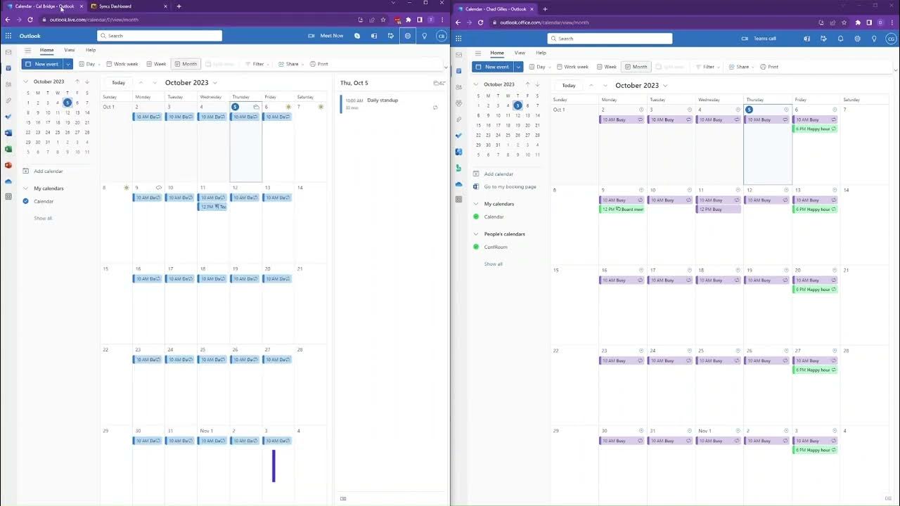 Merge Two Outlook Calendars