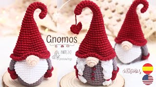 GNOMOS NAVIDAD AMIGURUMIS TEJIDO A CROCHET Parte 2/2 - Tutorial Sub 🇺🇸🇪🇸/ GretaWings