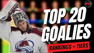Top 20 Goalie Rankings & Tiers | Fantasy Hockey 2023/24