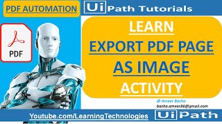 UiPath Tutorial Day 61 - Export PDF Page as Image || PDF Automation