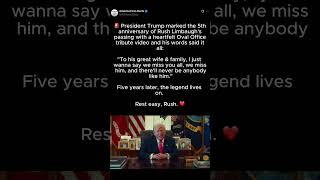 Trump Remembers Legend Rush Limbaugh – Epic Tribute You Can’t Miss!