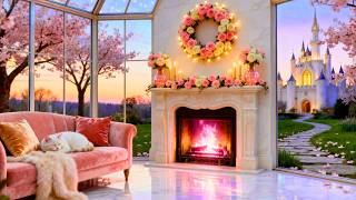 🌸 Spring Fairytale Castle Ambience 🏰 Cozy Fireplace & Soft Lofi Beats for Study & Sleep (4K) screenshot 4