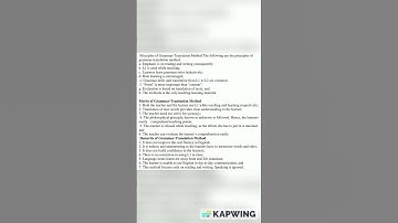 Grammar Translation Method