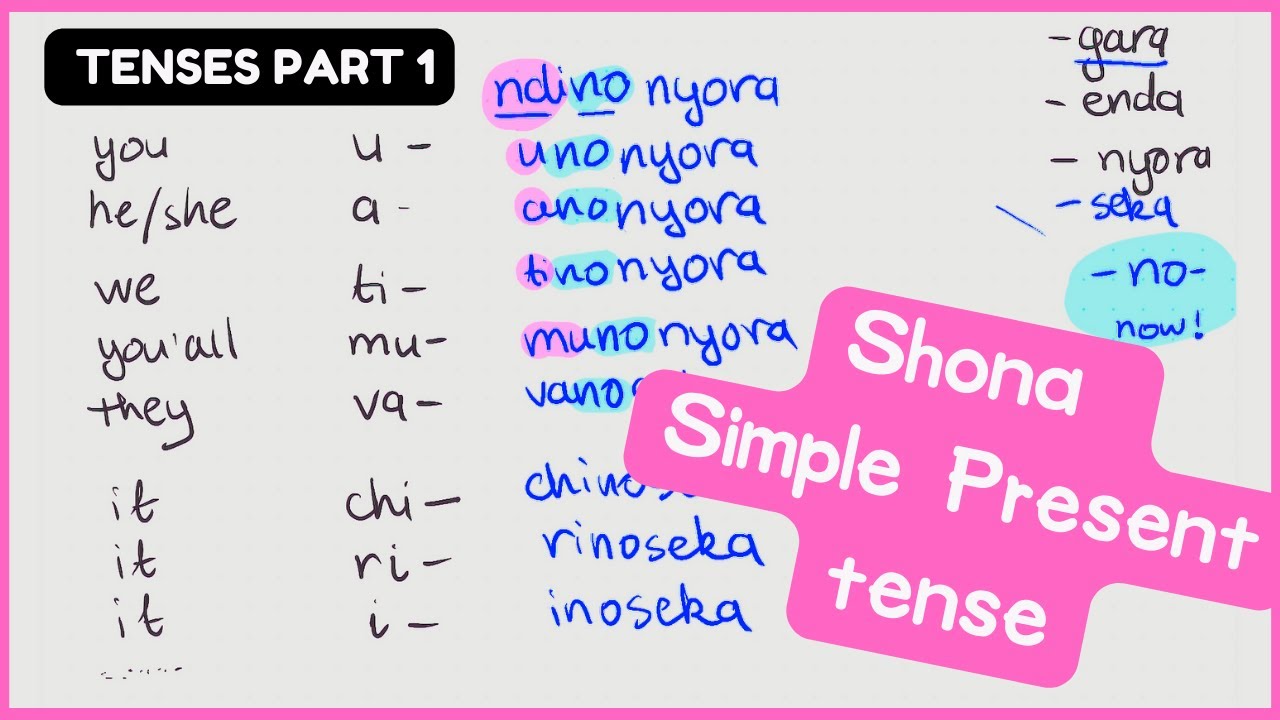 Present tense using -no-  Shona Grammar| Shona Vocabulary | Speak Shona