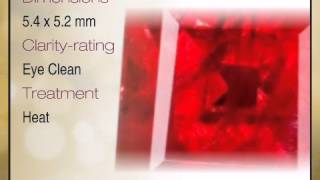 Eye Catching Red Ruby Natural Gem from Burma, Square Cut, 1.27 carats - africagems.com