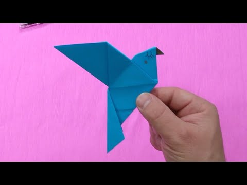 Papierový vtáčik papagaj,skladačka, zábava pre deti,výrobky z papiera, veci  z papiera - YouTube