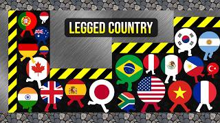 45 Legged Countries vs Shutter Crush - Survival Proliferation Marble Race in Algodoo