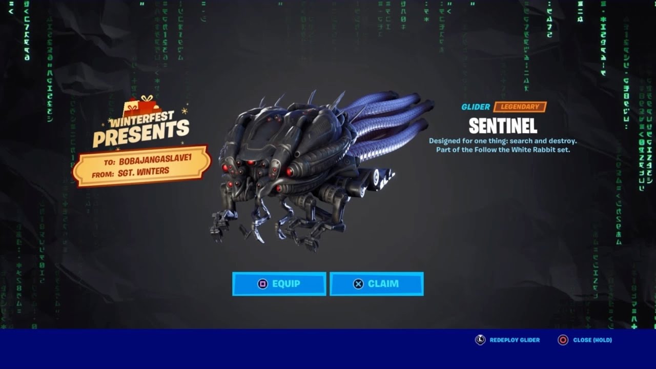 (How to Get) the Matrix Sentinel Glider in Fortnite! YouTube