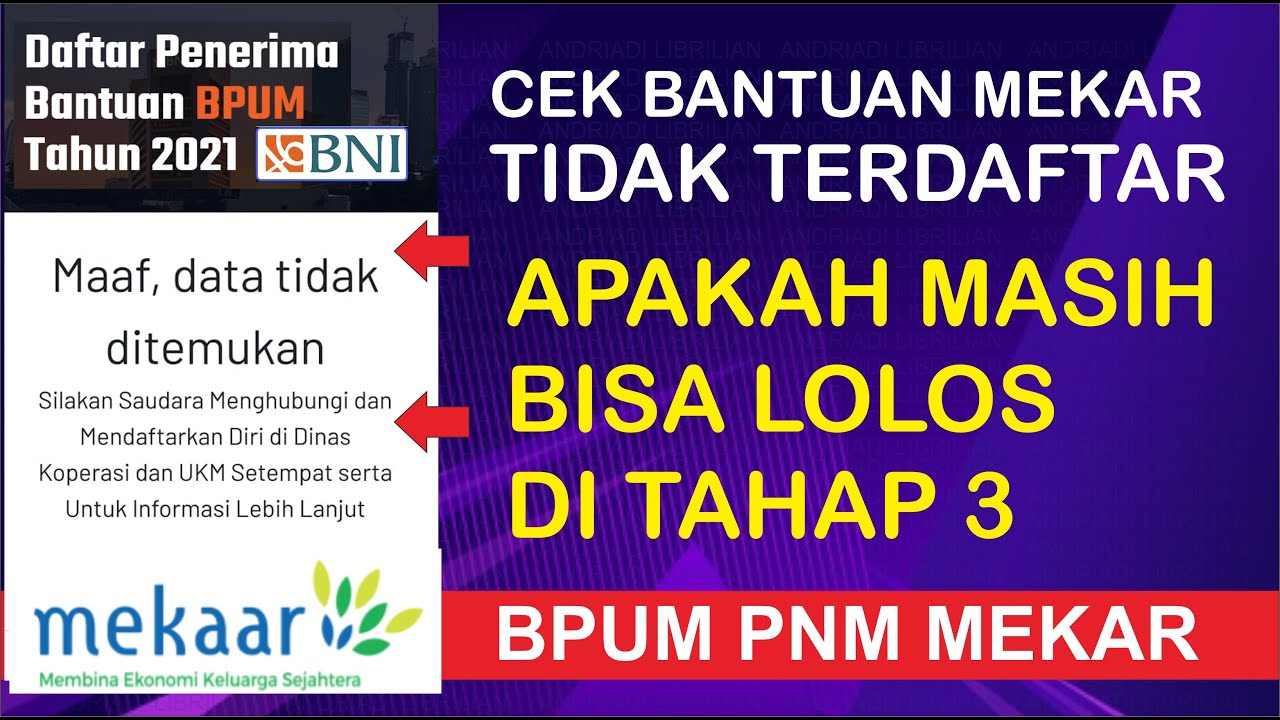 TIDAK TERDAFTAR BANTUAN UMKM 1,2 JUTA PNM MEKAAR APAKAH ...