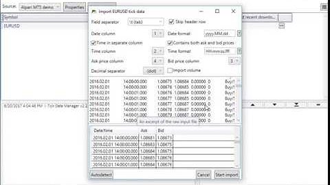 Tick Data Suite - importing 3rd party tick data