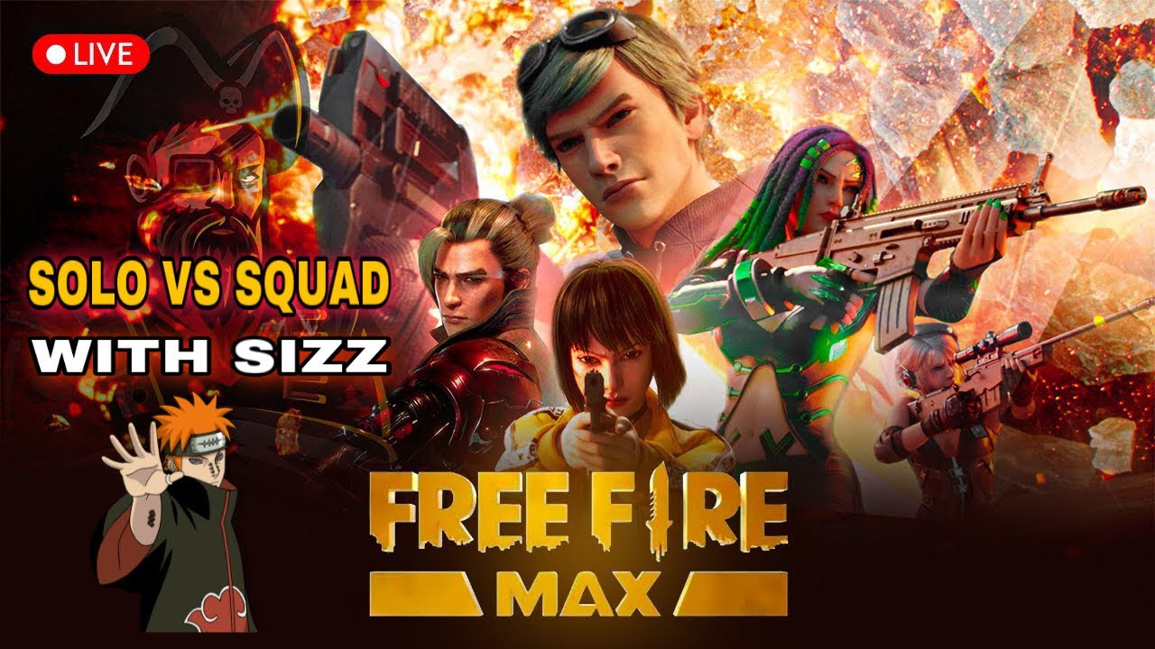 FREE FIRE MAX SOLO VS SQUAD WITH SIZZ🥋🏆|| GARENA FREE FIRE 🔴LIVESTREAM🔴