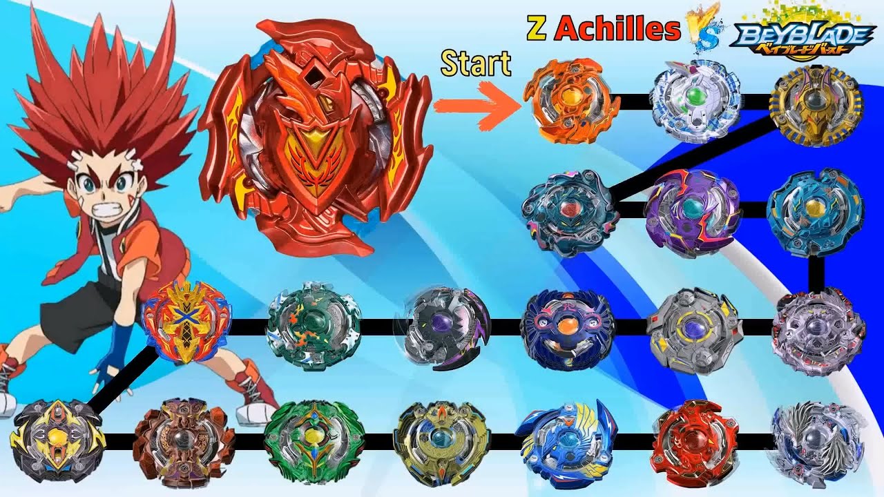 Crimson Z Achilles VS ALL Beyblade Burst Marathon Battle